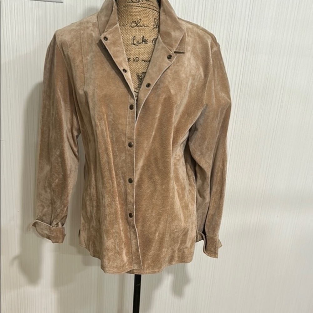 Live a Little Light Tan Suede Overshirt/ Jacket